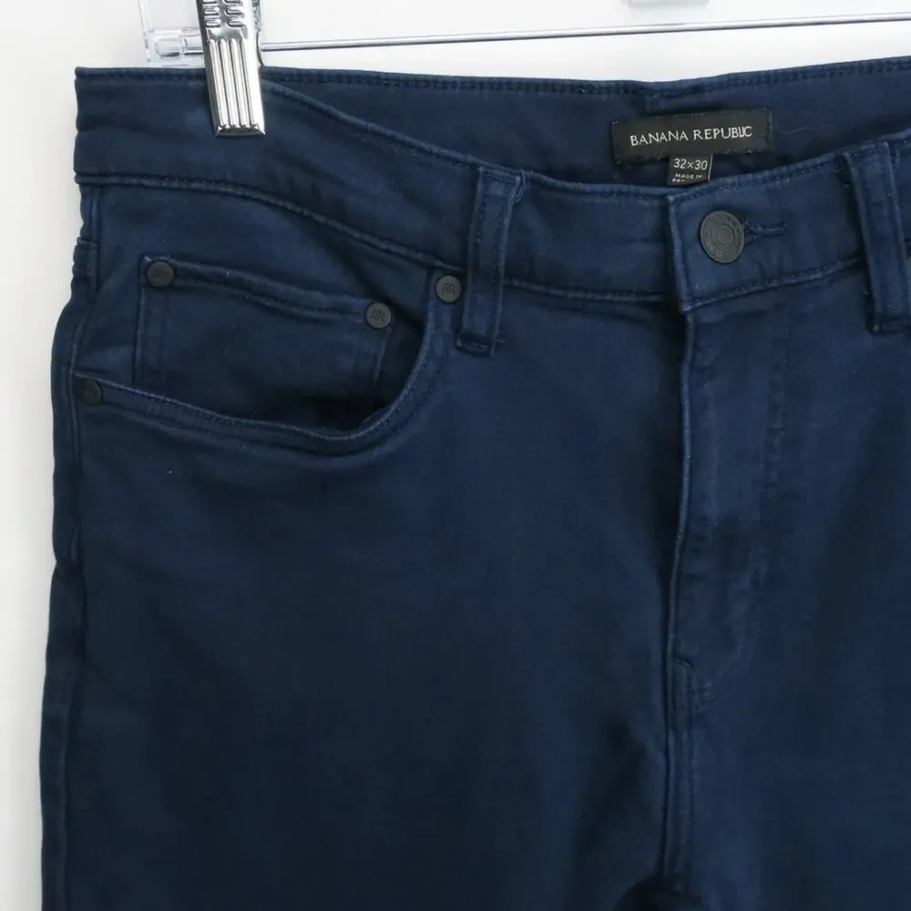 Banana Republic Stretch 5-Pocket Pants Men’s 32x30 Slim Fit Navy Minimalist